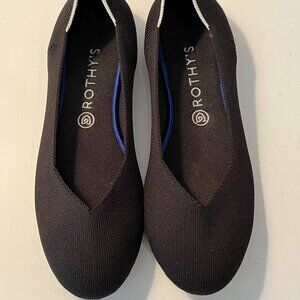Rothy's The Flat Black Round Toe Knit Ballet Comfort Shoes Eco ~Women's Size 11
